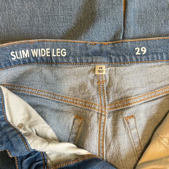 J. Crew Slim Wide Leg Medium Wash Indigo Denim Jeans Women's SZ 29 - Picture 10 of 11